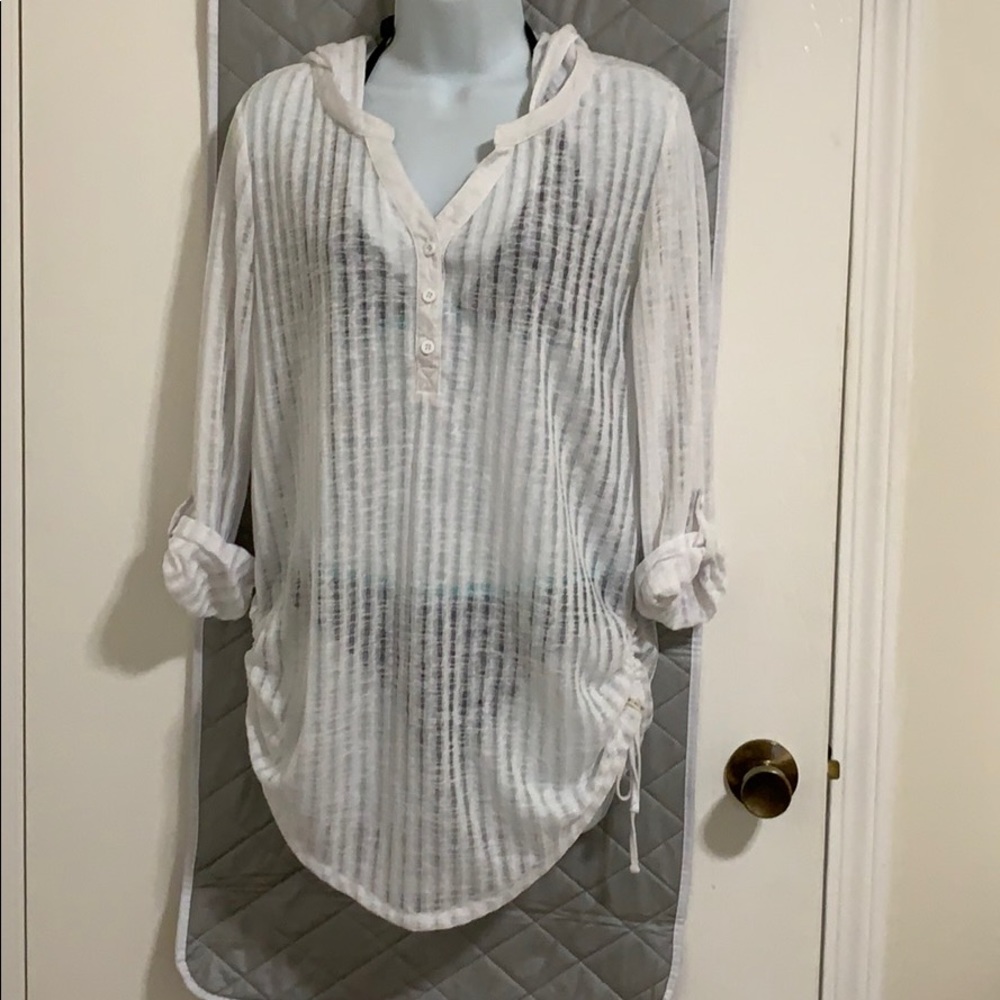 Billabong S/P White Hooded Cover Up